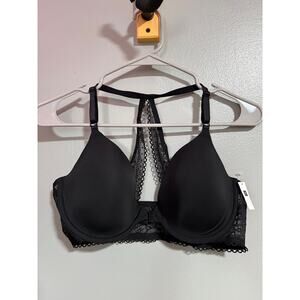 NWT GAP Body Black Lace Racerback T-Shirt Bra Size 36C